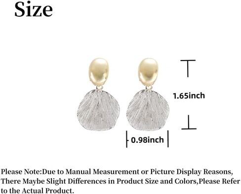 Women's Golden Siver Ear Clips Clip On Earrings Dangle Earrings in Saudi Arabia