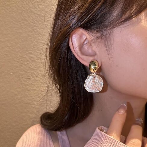 Women's Golden Siver Ear Clips Clip On Earrings Dangle Earrings in Saudi Arabia