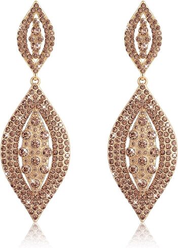 THUNARAZ Clip on Earrings for Women Glitter Rhinestone Crystal Wedding Bridal Earring Non Piercing Dangle Earrings Fashion Jewelry in Kuwait