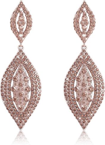 THUNARAZ Clip on Earrings for Women Glitter Rhinestone Crystal Wedding Bridal Earring Non Piercing Dangle Earrings Fashion Jewelry in Kuwait
