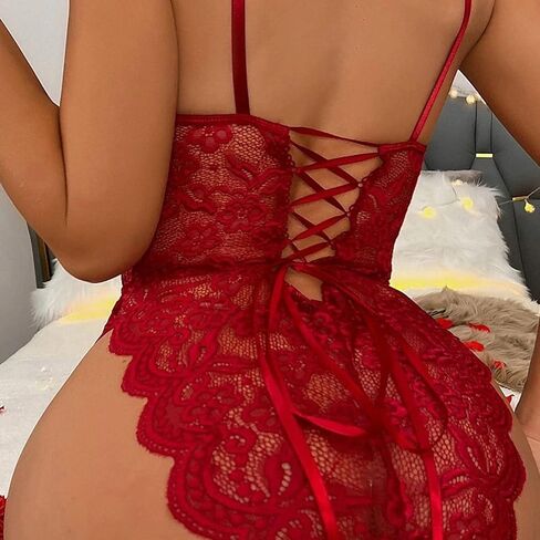 Women's Patterned Lace Strap Bodysuit Funny No Take Off Design in Kuwait