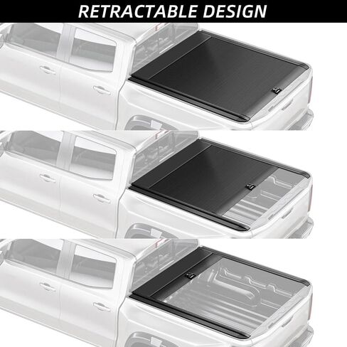 Retractable Truck Bed Tonneau Cover Aluminum for Ford F-150 2009-2025 with 5.5ft Beds and Built-in Drainage Pipe. in Saudi Arabia