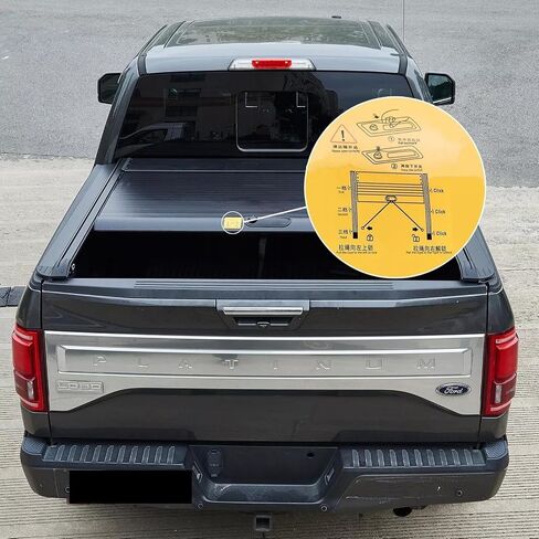 Retractable Truck Bed Tonneau Cover Aluminum for Ford F-150 2009-2025 with 5.5ft Beds and Built-in Drainage Pipe. in Saudi Arabia