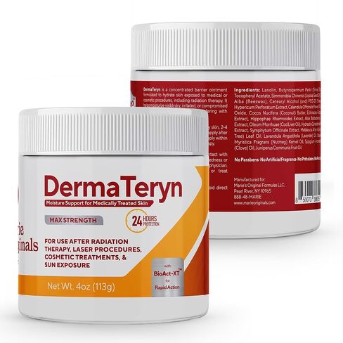 Marie Originals DermaTeryn Sunburn & Post Radiation Cream | Natural Moisture Barrier for Dry, Irritated or Sensitive Skin | Zinc Oxide + Lanolin | Petroleum-Free, Fragrance-Free | 4 oz in Saudi Arabia