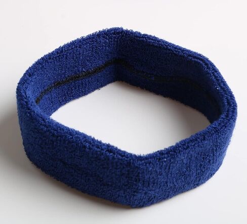 12PCS Cotton Sweatbands Sports Headband for Men Women Moisture Wicking Athletic Terry Cloth Sweatband for Running Gym Working Out in Saudi Arabia