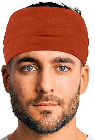 Men's Cotton Headbands Sweatbands 5" Wide Yoga Sports Fitness Comfortable Breathable Made in USA in Kuwait