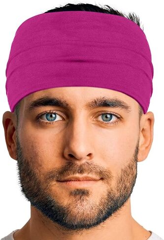 Men's Cotton Headbands Sweatbands 5" Wide Yoga Sports Fitness Comfortable Breathable Made in USA in Kuwait
