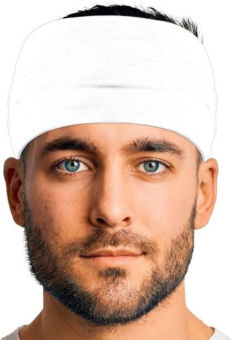 Men's Cotton Headbands Sweatbands 5" Wide Yoga Sports Fitness Comfortable Breathable Made in USA in Kuwait