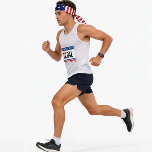 Independence Day 250th，Tie Headband Red White and Blue Hair Accessories，USA Patriots American Flag Sports Bandana，for Exercise, Running, Football in Saudi Arabia