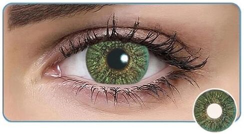 Freshlook Colorblends Monthly Cosmetic Contact Lenses, Zero Power (Plano), 1 Pair, for Natural and Beautiful Looking Eyes (Green) in Saudi Arabia