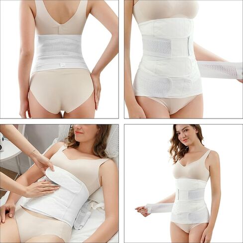 TEHAUX Postpartum Belly Band Pure Cotton Waist Girdle M Size for Postnatal Slimming Waist Trainer Wrap White in Saudi Arabia