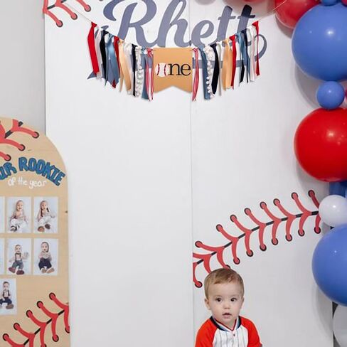 Baseball One Highchair Banner - Boy's 1st Birthday Decorations, Cake Smash Outfit, Hanging Baseball Garland Photo Backdrop Props in Saudi Arabia
