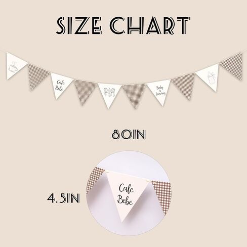 Gostman Baby is Brewing Banner - Cafe Bebe Theme Triangle Pennant Banner, Baby Shower Party Decoration Bunting Flag Garland, Coffee Theme Party Decor (Brewing Pennant) in Saudi Arabia