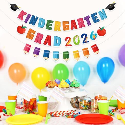 فئة 2026 لافتة التخرج لمرحلة ما قبل المدرسة، لا توجد لافتات معلقة DIY وداعًا لمرحلة ما قبل المدرسة ومرحبًا برياض الأطفال، ديكورات حفلات التخرج للأطفال في مرحلة ما قبل الروضة in Kuwait
