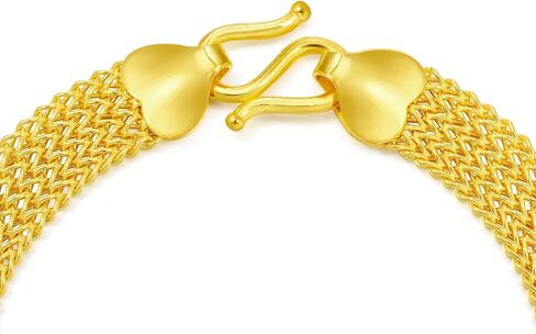 CHOW SANG SANG 999.9 24K Gold Machinery Chain السعر حسب الوزن 11.97 جرام ذهب 7 ملم شبكة ربط سلسلة سوار للنساء 89873B | 7 بوصات، (18 سم) in Kuwait