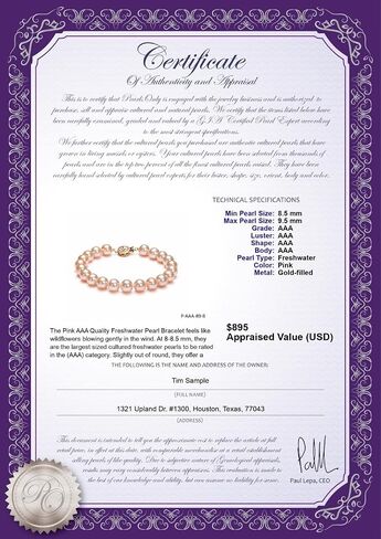 Pink 8.5-9.5mm AAA Quality Freshwater Gold filled Cultured Pearl Bracelet For Women in Kuwait
