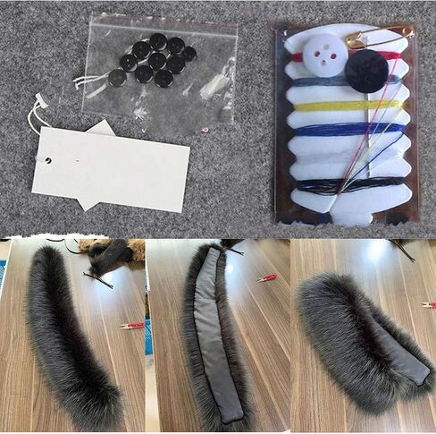 ECYC Ltd Faux Fur Trim for Hood Replacement, Detachable Fluffy Faux Fur Collar Hood Trim Warm Scarf Scarves Wrap Stole Shawl Neck Warmer for Winter Coat Sweater Jacket Hood Unisex in Saudi Arabia