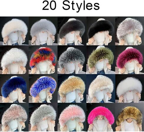 ECYC Ltd Faux Fur Trim for Hood Replacement, Detachable Fluffy Faux Fur Collar Hood Trim Warm Scarf Scarves Wrap Stole Shawl Neck Warmer for Winter Coat Sweater Jacket Hood Unisex in Saudi Arabia
