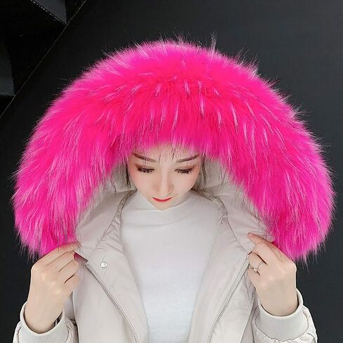 ECYC Ltd Faux Fur Trim for Hood Replacement, Detachable Fluffy Faux Fur Collar Hood Trim Warm Scarf Scarves Wrap Stole Shawl Neck Warmer for Winter Coat Sweater Jacket Hood Unisex in Saudi Arabia