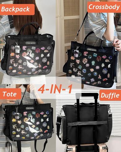 Large Ita Backpack Shoulder Tote Bag Crossbody Handbags with Insert,kawaiI Ita Purse,for Pin Display,Kpop Fan Anime (Pins NOT Included) (Black) in Kuwait