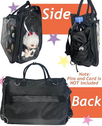 Large Ita Backpack Shoulder Tote Bag Crossbody Handbags with Insert,kawaiI Ita Purse,for Pin Display,Kpop Fan Anime (Pins NOT Included) (Black) in Kuwait