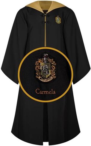 Harry Potter Personalized Hufflepuff Robe - Official Hogwarts House Costume with Embroidered Crest & Wand Pocket - XS-S in Saudi Arabia