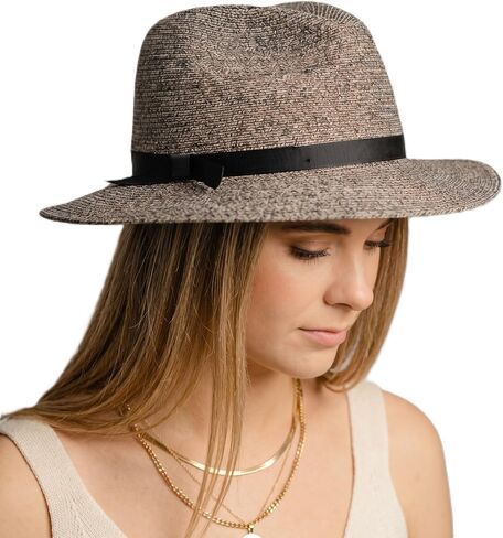 Bigalli Tiffany Poly Braid Sun Hats for Women Crushable Summer Beach Hat Pinch Front Shape, Grossgrain Ribbon UV SPF 80 in Saudi Arabia