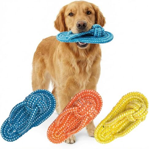 Durable Woven Flip-Flop Dog Chew Toys – 3-Pack Interactive Rope Toys for Small, Medium, and Large Dogs – Teeth Cleaning & Teething Relief, Indoor & Outdoor Play in Saudi Arabia