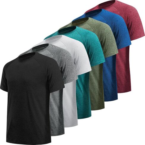 MLYENX 7 Pack Long Sleeve Shirts + 7 Pack Short Sleeve Shirts （Size: XL） in Saudi Arabia