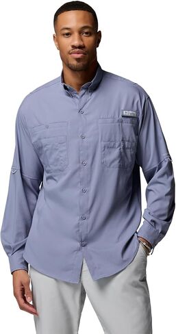 Columbia Men's PFG Tamiami Long Sleeve Fishing Shirt, New Moon, X-Small in Kuwait