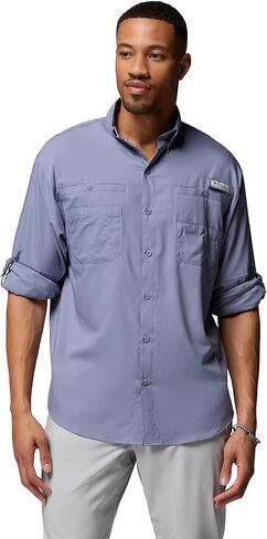 Columbia Men's PFG Tamiami Long Sleeve Fishing Shirt, New Moon, X-Small in Kuwait