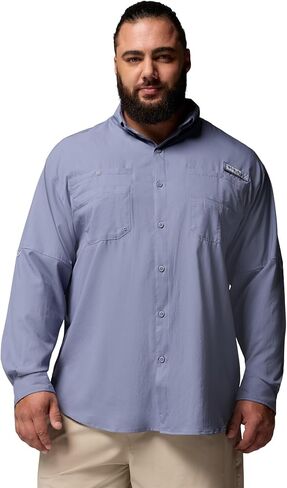 Columbia Men's PFG Tamiami Long Sleeve Fishing Shirt, New Moon, X-Small in Kuwait