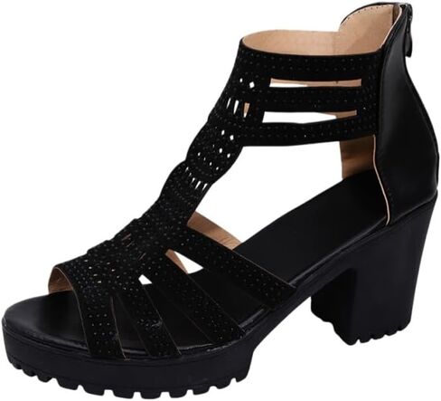 Fashion Hollowed-out Fashion Thick-soled Women's Sandals Suitable for daily, commuting, outings, parties, and banquets in Kuwait