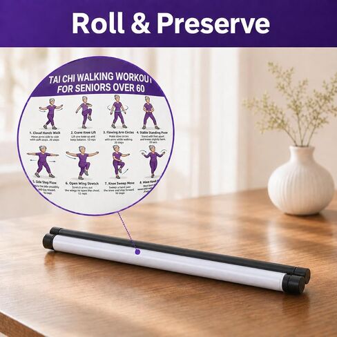 Lionpower Tai Chi Walking Workout for Seniors - Tai Chi Walking Chart & Exercise Guide Poster - Tai Chi for Beginners Instructional Wall Decor - Balance & Mobility Training for Elderly (16 x 24 inches) in Saudi Arabia