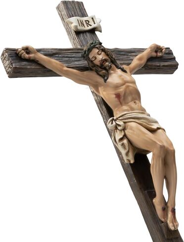 Kreative&Kind Catholic Crucifix Wall Cross, 10 Inch Jesus Cross for Wall, Hanging Realistic Crucifix Catholic Cross, Crucifijos Catolicos, Cristos Catolicos Home Décor, Religious Wall Art for Altar, Religious Gift in Saudi Arabia