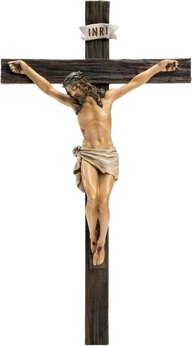 Kreative&Kind Catholic Crucifix Wall Cross, 10 Inch Jesus Cross for Wall, Hanging Realistic Crucifix Catholic Cross, Crucifijos Catolicos, Cristos Catolicos Home Décor, Religious Wall Art for Altar, Religious Gift in Saudi Arabia