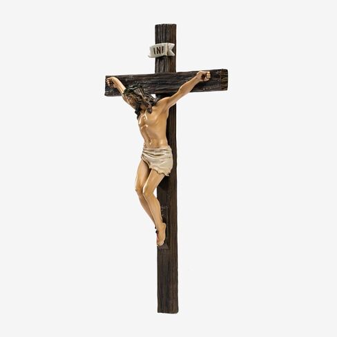 Kreative&Kind Catholic Crucifix Wall Cross, 10 Inch Jesus Cross for Wall, Hanging Realistic Crucifix Catholic Cross, Crucifijos Catolicos, Cristos Catolicos Home Décor, Religious Wall Art for Altar, Religious Gift in Saudi Arabia