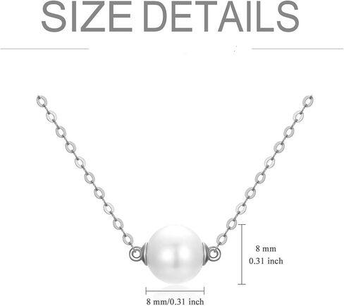 14K Solid Gold Pearl Necklace for Women, Delicate Cultured Freshwater Pearl Choker Pendant Necklace Love Jewelry Gift for Mom, Wife 16"-18" in Kuwait