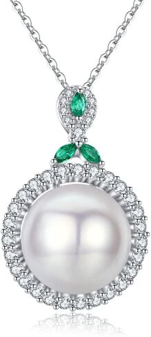A Kiss of Emerald Classic 11mm Hybrid Cultured Freshwater Pearl Necklace in Saudi Arabia