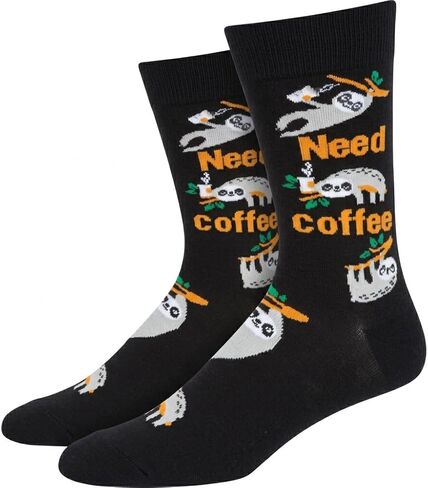 Fun Socks for Men | Novelty Crew Socks with Funny Designs | One Size Fits Most (Shoe Size 7-12) in Kuwait