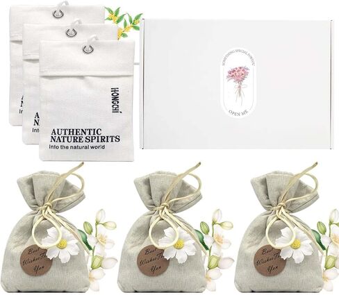 6-Pack Scented Sachets, Air Freshener Bags for Drawers, Closets, Cars, Long-Lasting Sachet Bag Home Fragrance Room Car Odor Deodorizer Fresh Scent, Jasmine and Osmanthus in Kuwait
