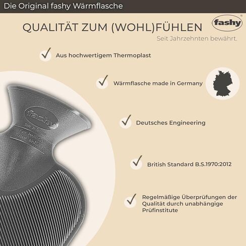 Fashy Hot Water Bottle with Fleece Cover Red 2.0L in Kuwait