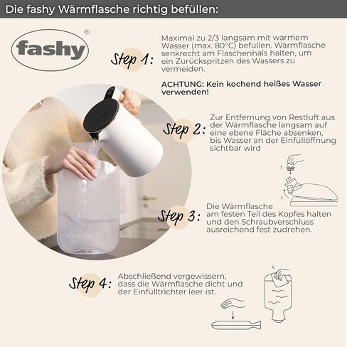 Fashy Hot Water Bottle with Fleece Cover Red 2.0L in Kuwait