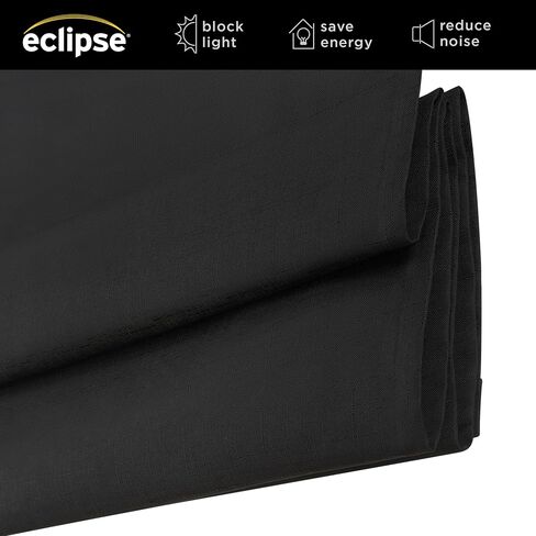 Eclipse Kylie 100% Blackout Window Roman Shade, 23 in Wide x 64 in Long, Cordless, Thermal and Noise Reducing Interior Shade Window Treatment for Home Privacy & Energy-Efficiency, Black in Kuwait