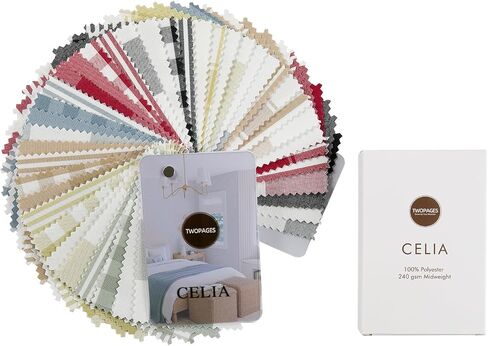 TWOPAGES Celia Cordless Striped Roman Shade Blind Polyester Fabric Sample Booklet in Saudi Arabia