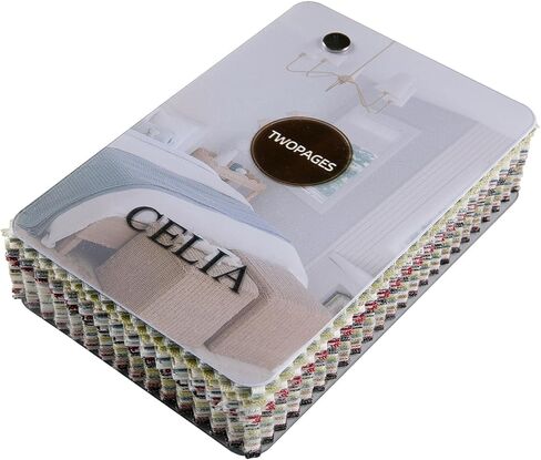 TWOPAGES Celia Cordless Striped Roman Shade Blind Polyester Fabric Sample Booklet in Saudi Arabia