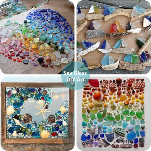QYGL Sea Glass Block - 1LB Colorful Mixed Frosted Sea Glass - Vase Filler and Aquarium Ornament, DIY Craft Supplies for Art, Sea Glass Decor, Beach Weddings, and Home Decor in Saudi Arabia