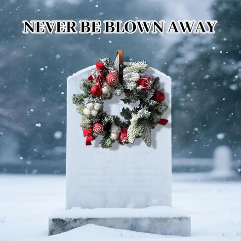 Headstone Wreath Hanger, 2-Pack Adjustable Cemetery Wreath Holder for 3'' to 8'' Tombstones & Grave Markers,Black,Gravestone Decoration for Christmas, Memorial Day, Never Blown Away! in Kuwait