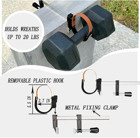Headstone Wreath Hanger, 2-Pack Adjustable Cemetery Wreath Holder for 3'' to 8'' Tombstones & Grave Markers,Black,Gravestone Decoration for Christmas, Memorial Day, Never Blown Away! in Kuwait
