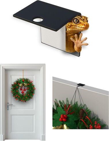 Black No Drilling Required - Universal Wreath Holder for Decorations | Invisible Hook with High-Tech Technology for Door Wreaths & Seasonal Decorations - Hanging Hook for Easy Installation in Saudi Arabia